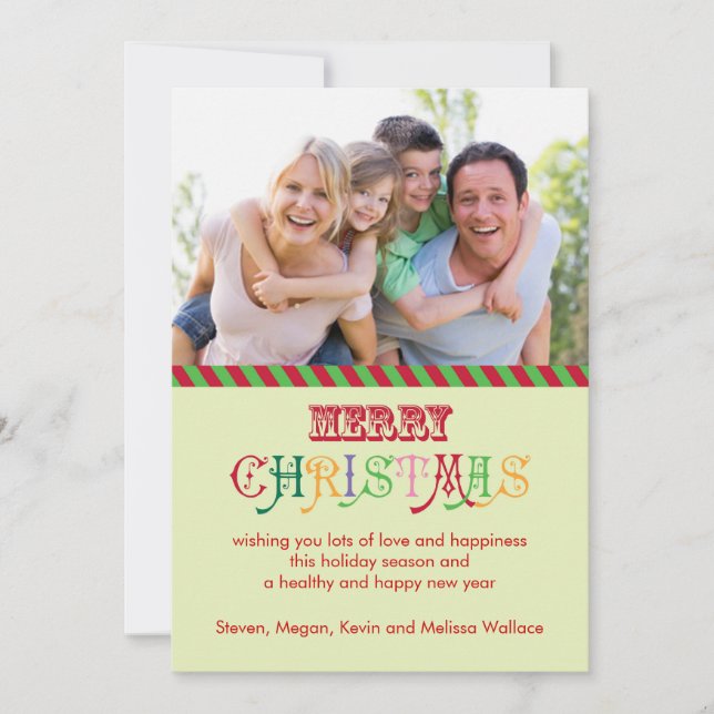 Merry Christmas Family Photo Card (Front)