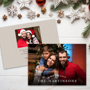 Merry Christmas Family Photo Elegant Christmas Holiday Card