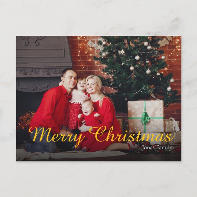 Merry Christmas Family Photo Greeting Card (Front)