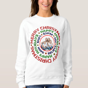 Merry Christmas Family Photo Holidays Personalize  Sweatshirt