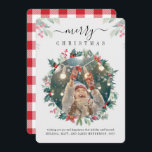 Merry Christmas Family Photo Mistletoe Berries Holiday Card<br><div class="desc">A Christmas photo card you can easily customize. Add your photo, and change the wording and names by clicking the "Personalize" button. Whether you're expressing gratitude, extending best wishes, or simply sharing the spirit of the season, our Custom Botanical Photo Christmas Greetings Card is the perfect choice. Its elegant design...</div>