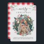 Merry Christmas Family Photo Mistletoe Berries Holiday Card<br><div class="desc">A Christmas photo card you can easily customize. Add your photo, and change the wording and names by clicking the "Personalize" button. Whether you're expressing gratitude, extending best wishes, or simply sharing the spirit of the season, our Custom Botanical Photo Christmas Greetings Card is the perfect choice. Its elegant design...</div>
