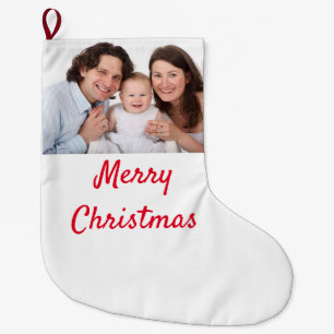 Merry Christmas Family Photo Template Trendy Cool Large Christmas Stocking