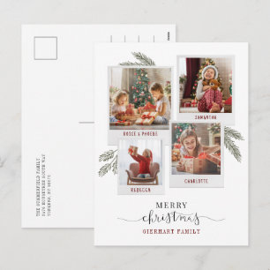 Merry Christmas Family Photos Elegant Holiday Postcard