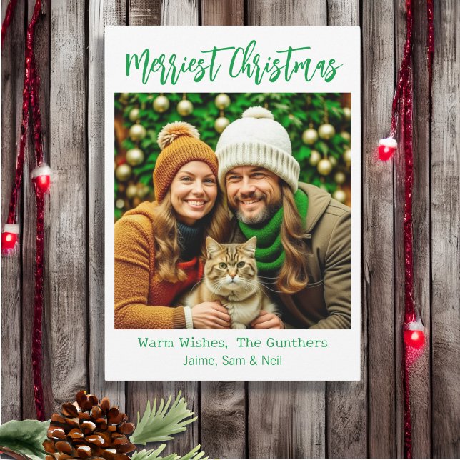 Merry Christmas | Family Picture Personalized Holiday Card (Creator Uploaded)