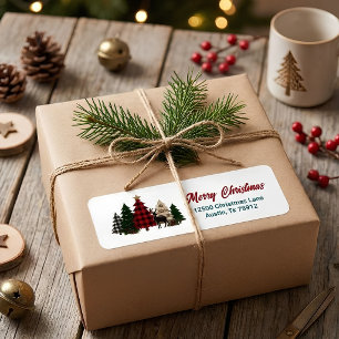 Merry Christmas Family Plaid Trees Reindeer Custom