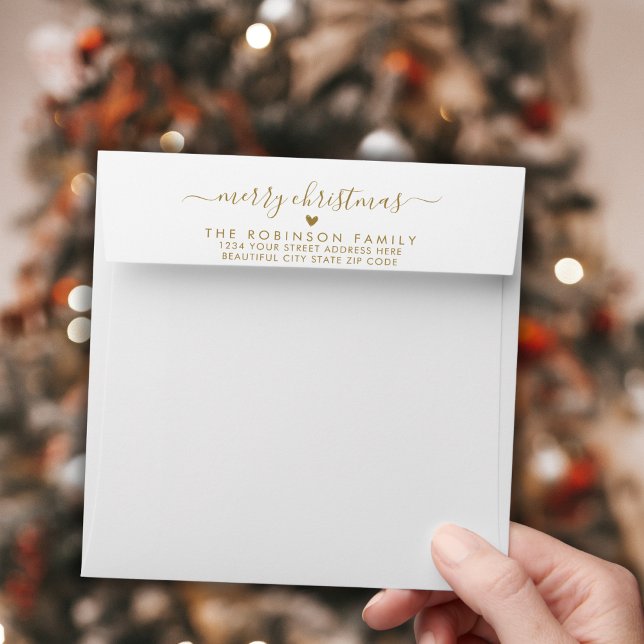 Merry Christmas Family Return Address Envelope (Creator Uploaded)