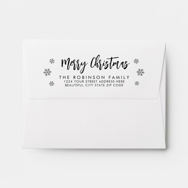 Merry Christmas Family Return Address Envelope (Back (Top Flap))