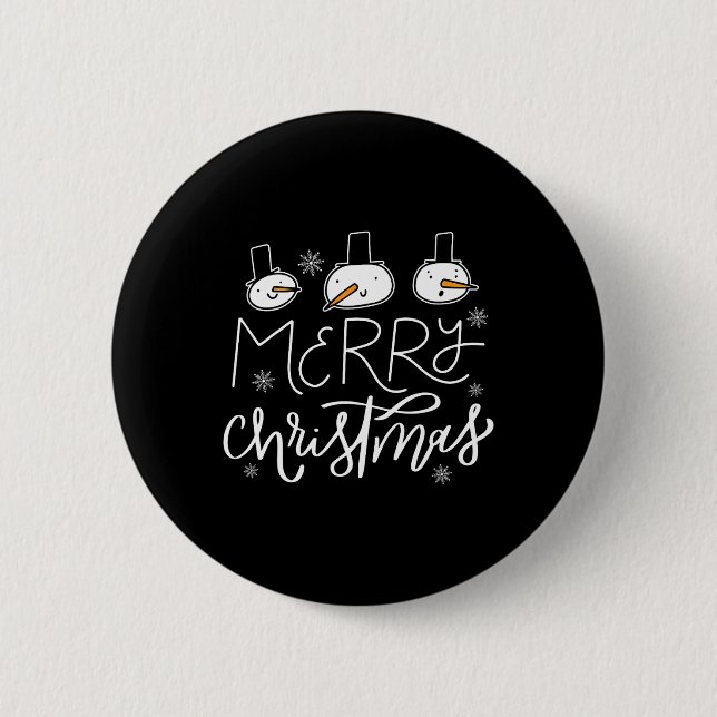 Merry Christmas Family Snowman Christmas Men Xmas  2 Inch Round Button (Front)