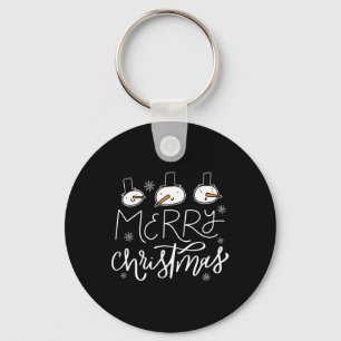 Merry Christmas Family Snowman Christmas Men Xmas Keychain