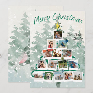 Merry Christmas Family Tree Holiday Card
