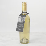 Merry Christmas Fancy Scroll Typography Chalkboard Bottle Tag<br><div class="desc">Merry Christmas Fancy Scroll Typography Chalkboard Personalized  bottle hanging tags from Ricaso - ideal as gift labels for Christmas</div>