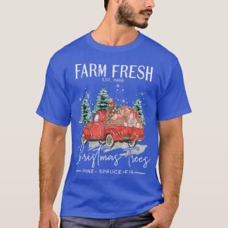 Merry Christmas Farm Fresh Christmas Trees Vintage T-Shirt