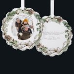 Merry Christmas Farmhouse Greenery Photo Wreath Ornament Card<br><div class="desc">Greet your family and friends with this charming Merry Christmas Farmhouse Greenery Photo Wreath Ornament Card! You can you as gift tag as well as a christmas card ornament for your loved ones christmas tree. Our unique card will be sure to bring warm holiday cheer. This festive design features winter...</div>
