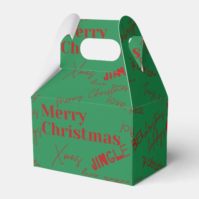 Merry Christmas Favor Box (Front Side)