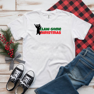 Merry Christmas Feline Moms funny red T-Shirt