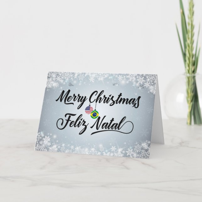 Merry Christmas Feliz Natal, Brazil Holiday Card (Front)