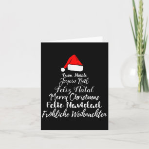 Merry Christmas Feliz Navidad Feliz Natal Language Card