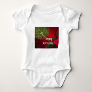 Merry Christmas Female Cardinal Songbird Baby Bodysuit
