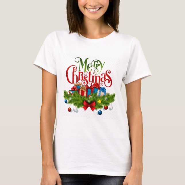 Merry Christmas, festive and colourful, T-Shirt (Front)