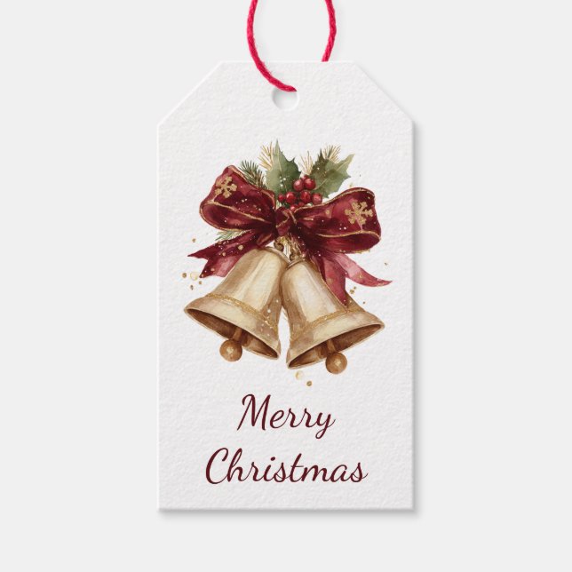 Merry Christmas | Festive Bells Gift Tag (Front)