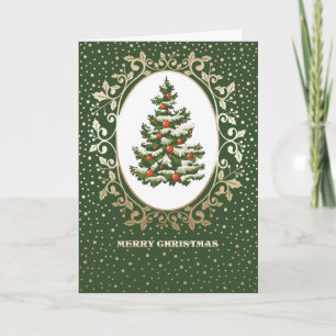 Merry Christmas. Festive Christmas Tree Holiday Card