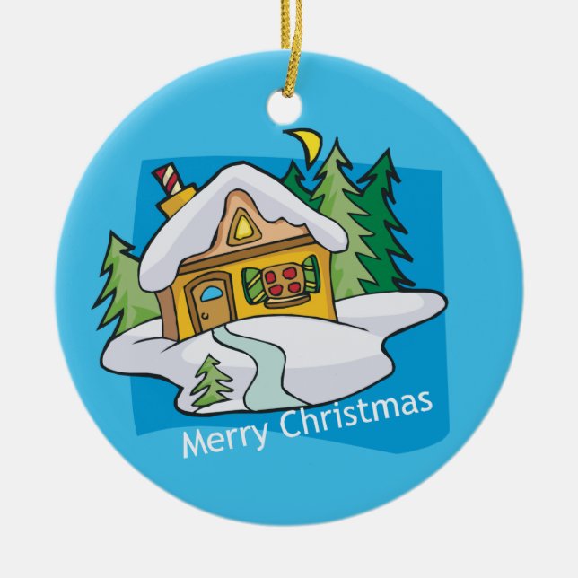 Merry Christmas festive customizable ornament (Front)