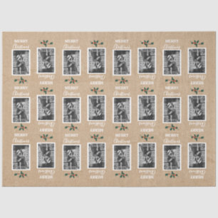 Merry Christmas Festive Customized Photo - Kraft  Tissue Paper
