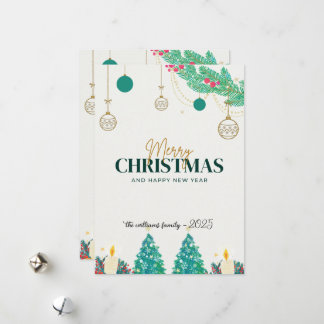 Merry christmas festive cute modern card