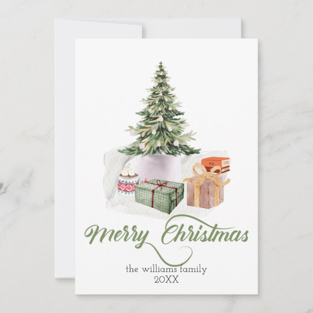merry christmas festive cute stylish greeting card (Front)