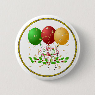 Merry Christmas, festive design, 2 Inch Round Button