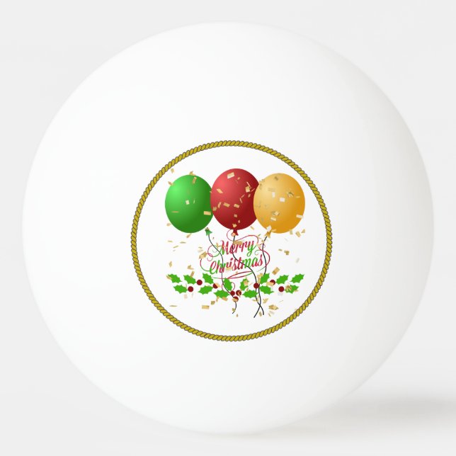 Merry Christmas, festive design, Ping Pong Ball (Front)