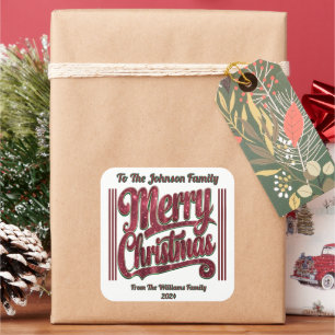 Merry Christmas Festive Design Square Sticker