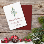 Merry Christmas Festive Evergreen Tree Retro  Holiday Card<br><div class="desc">Merry Christmas holiday card,  with an evergreen tree decorated with ornaments and red script design. With customizable lettering,  you can add your own text. A simple and festive way to wish your friends and family the blessings of the season.</div>