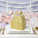Merry Christmas Festive Foliage Gold Vintage Deco Favor Box<br><div class="desc">'Merry Christmas' Festive Foliage Frame, Decorative Flourishes, Vintage Classic Gold And White, Elegant And Classy Art Deco Holiday Party Favour Box. The base background can be changed to any colour of your choice. Designed / original artwork by fat*fa*tin. Easy to personalize with your own text message, name, photo, or image....</div>