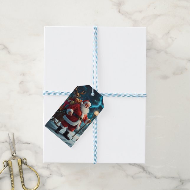 Merry Christmas Festive  Gift Tags (With Twine)