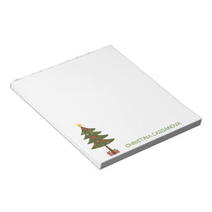 Merry Christmas   Festive Holiday Christmas Tree Notepad