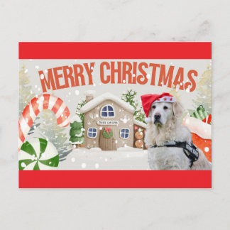 Merry Christmas Festive Holiday Dog Postcard