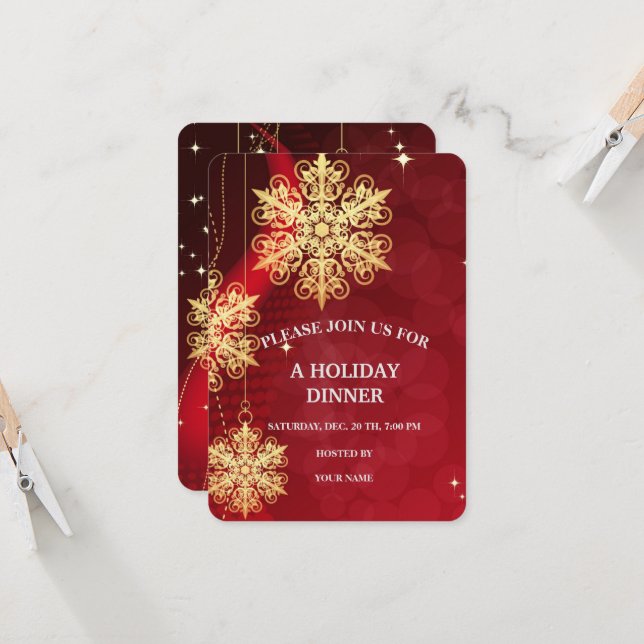 Merry Christmas Festive Holiday Gift Design Invitation (Front/Back In Situ)