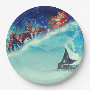 Merry Christmas Festive Holiday Gift Design Paper Plate