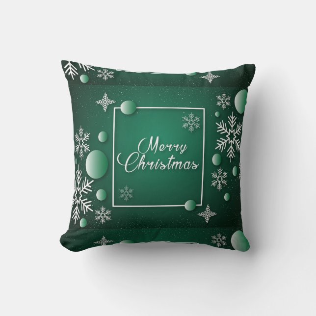 Merry Christmas Festive Holiday Gift Design Throw Pillow (Front)