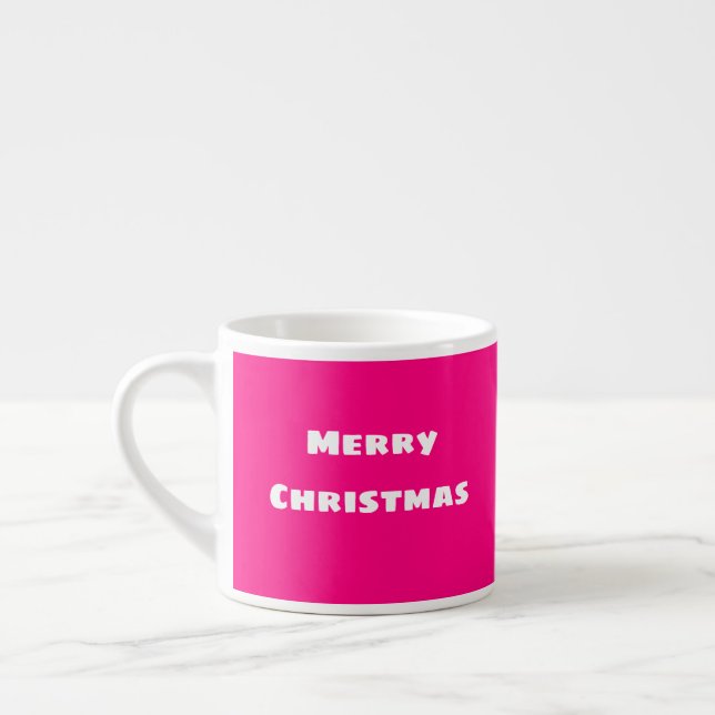 Merry Christmas Festive Love, Warmth Deep Pink  Espresso Cup (Left)