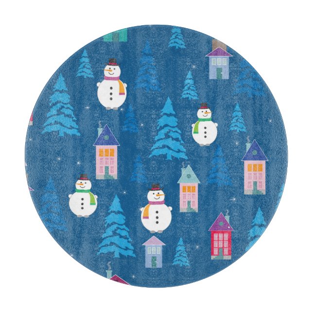 Merry Christmas Festive Pattern Design Cutting Board (Front)