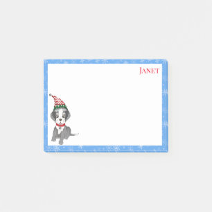 Merry Christmas Festive Schnauzer Puppy Name Post-it Notes