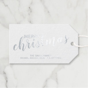 'Merry Christmas' Festive Silver Foil Gift Tags
