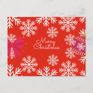 Merry Christmas Festive Snowflakes and Ornaments Postcard