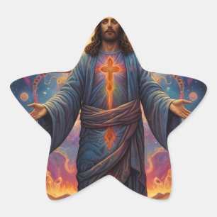 Merry Christmas Festive  Star Sticker