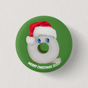 Merry Christmas Festive Toilet Paper 2020 1 Inch Round Button