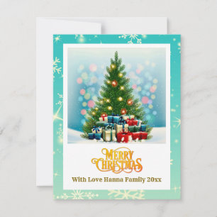 Merry Christmas   Festive Tree & Gifts Holiday Card
