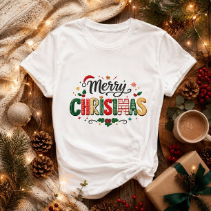 Merry Christmas Festive Typography T-Shirt